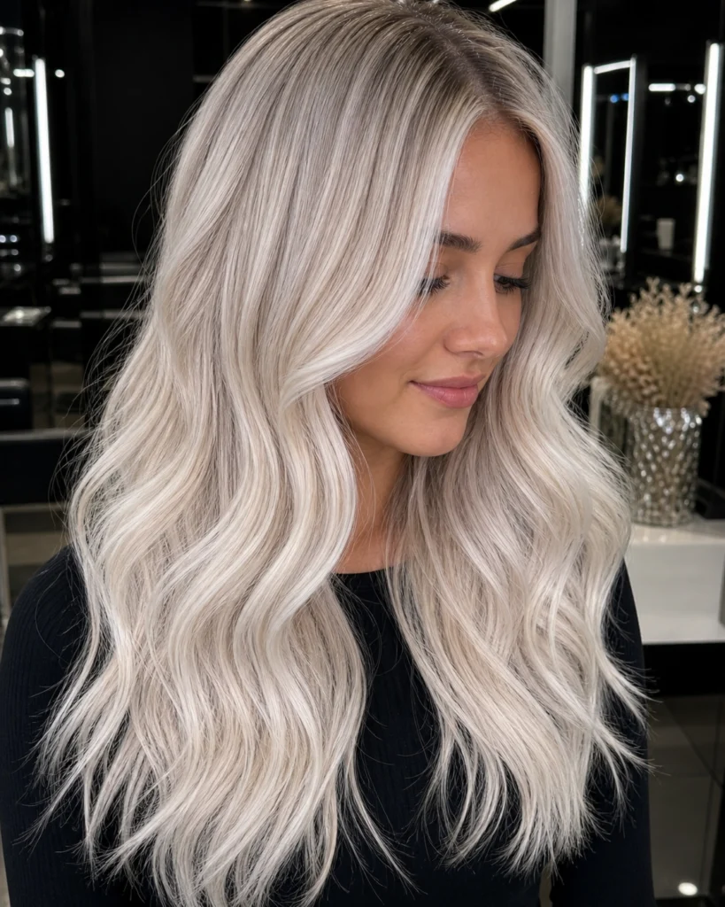Culori de par la moda 2026 - Blond Platinat 